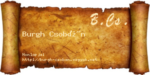 Burgh Csobán névjegykártya